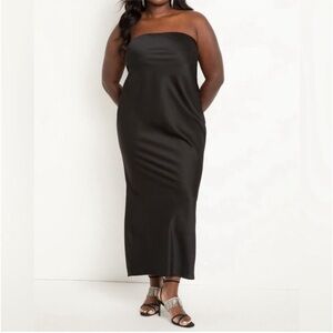 Eloquii Elegant Black Strapless Dress